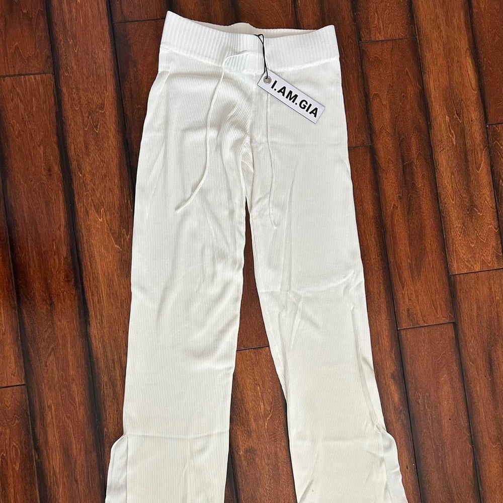 I.AM.GIA White Ribbed Pants